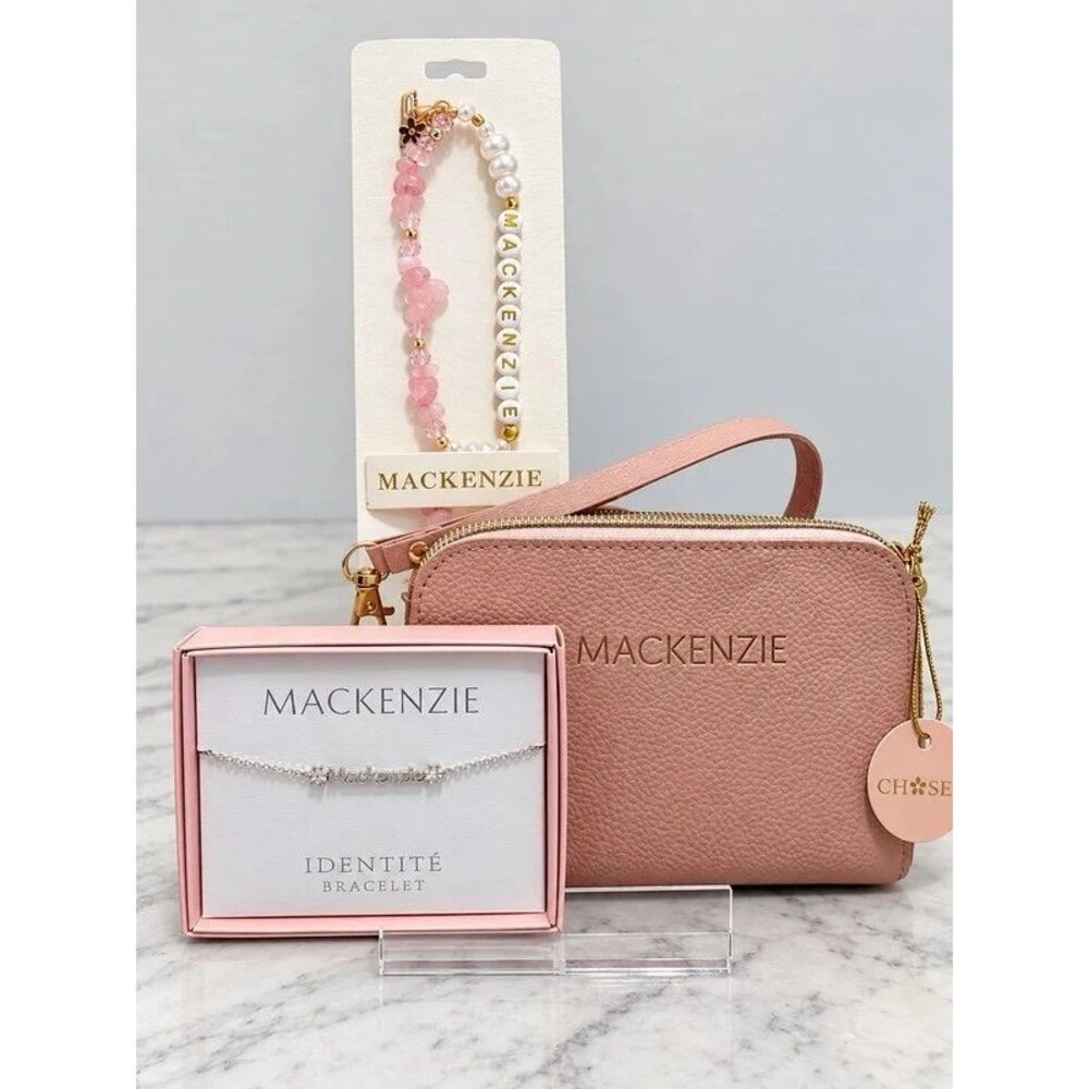NEW! Personalized Letter M Names Wristlet, Phone & Wrist Bracelet Set